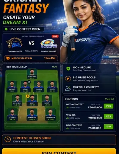Ss5bet (ss 5 bet) fantasy cricket & matchday visual 3